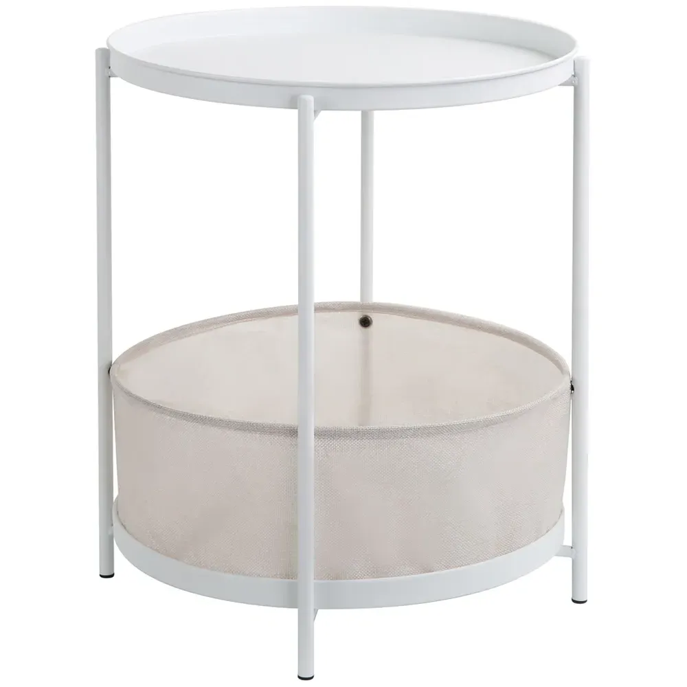 Bakewell Single Shelf Coffee Table with Storage - White