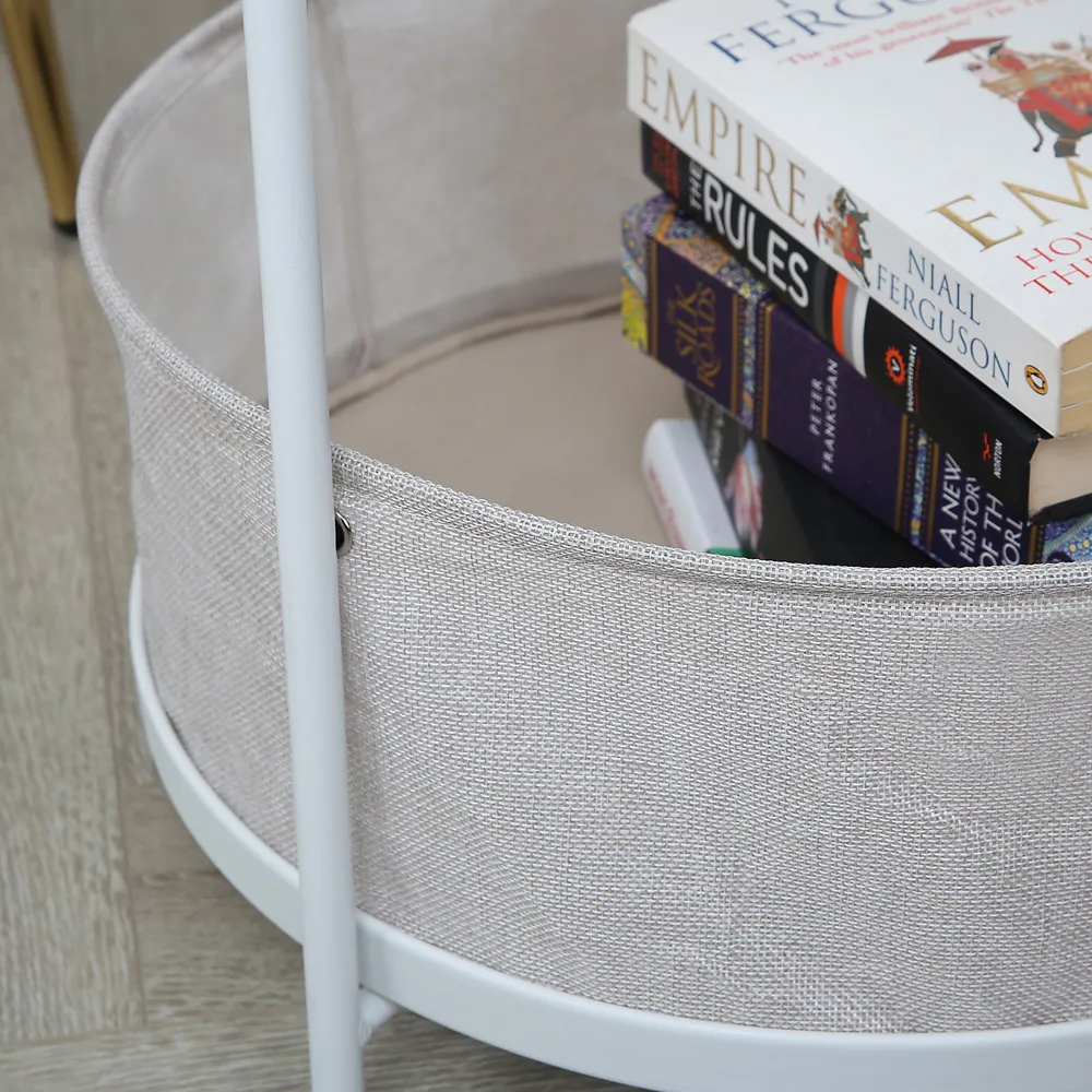 Bakewell Single Shelf Coffee Table with Storage - White