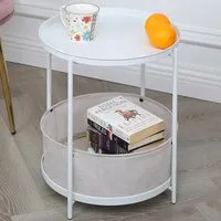 Bakewell Single Shelf Coffee Table with Storage - White