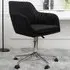 Briseis Swivel Office Chair with Armrests - Black, Velvet