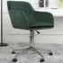 Briseis Swivel Office Chair with Armrests - Green, Velvet