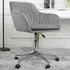 Briseis Swivel Office Chair with Armrests - Grey, Velvet