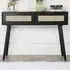 Craven 2 Drawer Console Table with Cane Front - Black