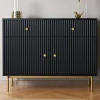 Devon 2 Door 2 Drawer Storage Cabinet - Black, MDF