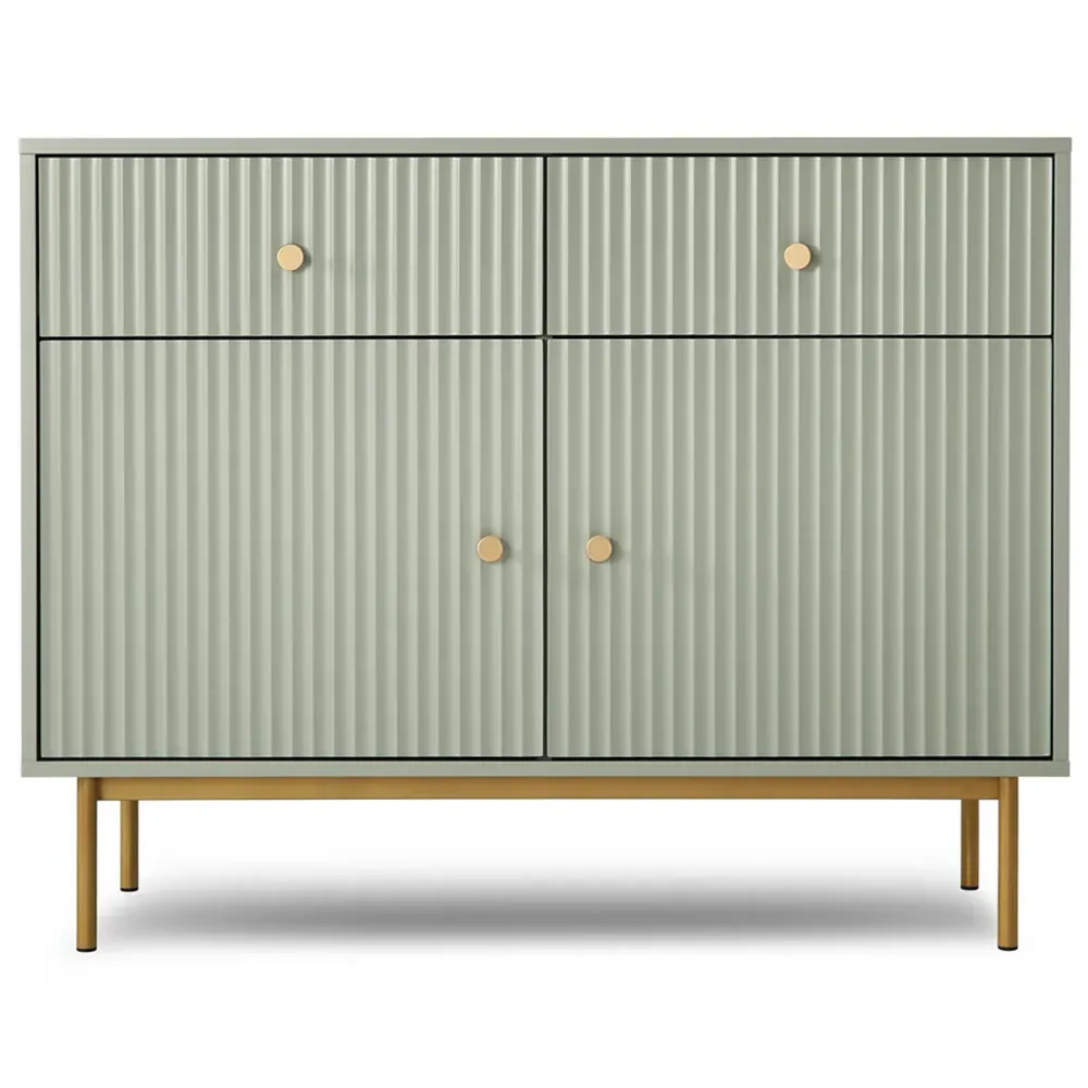 Devon 2 Door 2 Drawer Storage Cabinet - Green, MDF
