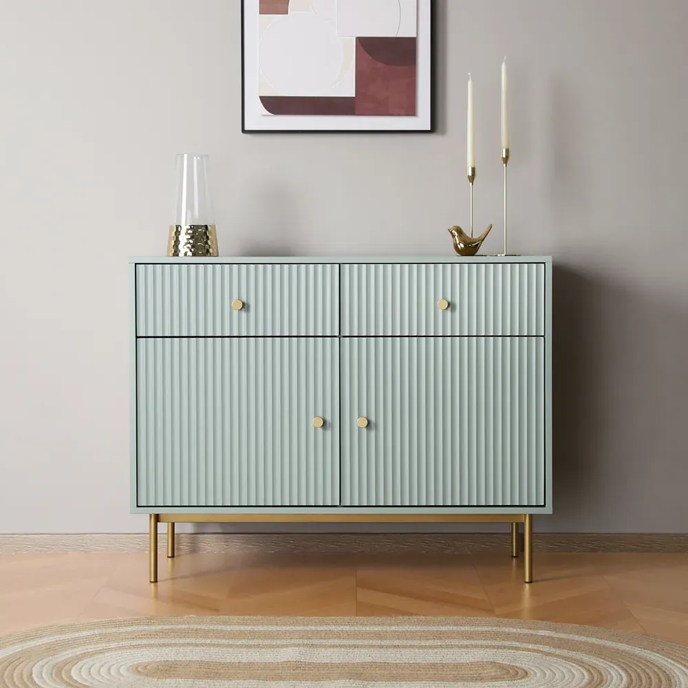 Devon 2 Door 2 Drawer Storage Cabinet - Green, MDF