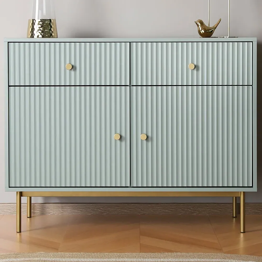 Devon 2 Door 2 Drawer Storage Cabinet - Green, MDF