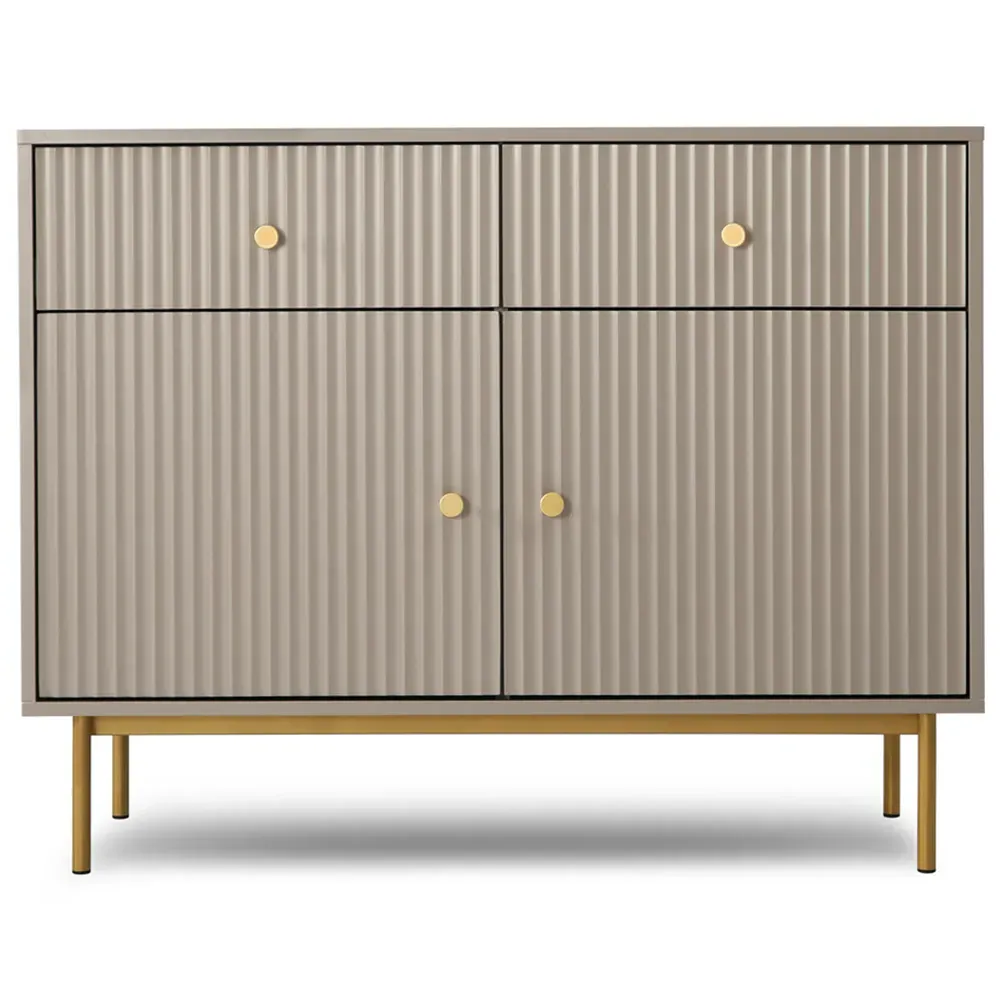 Devon 2 Door 2 Drawer Storage Cabinet - Grey, MDF