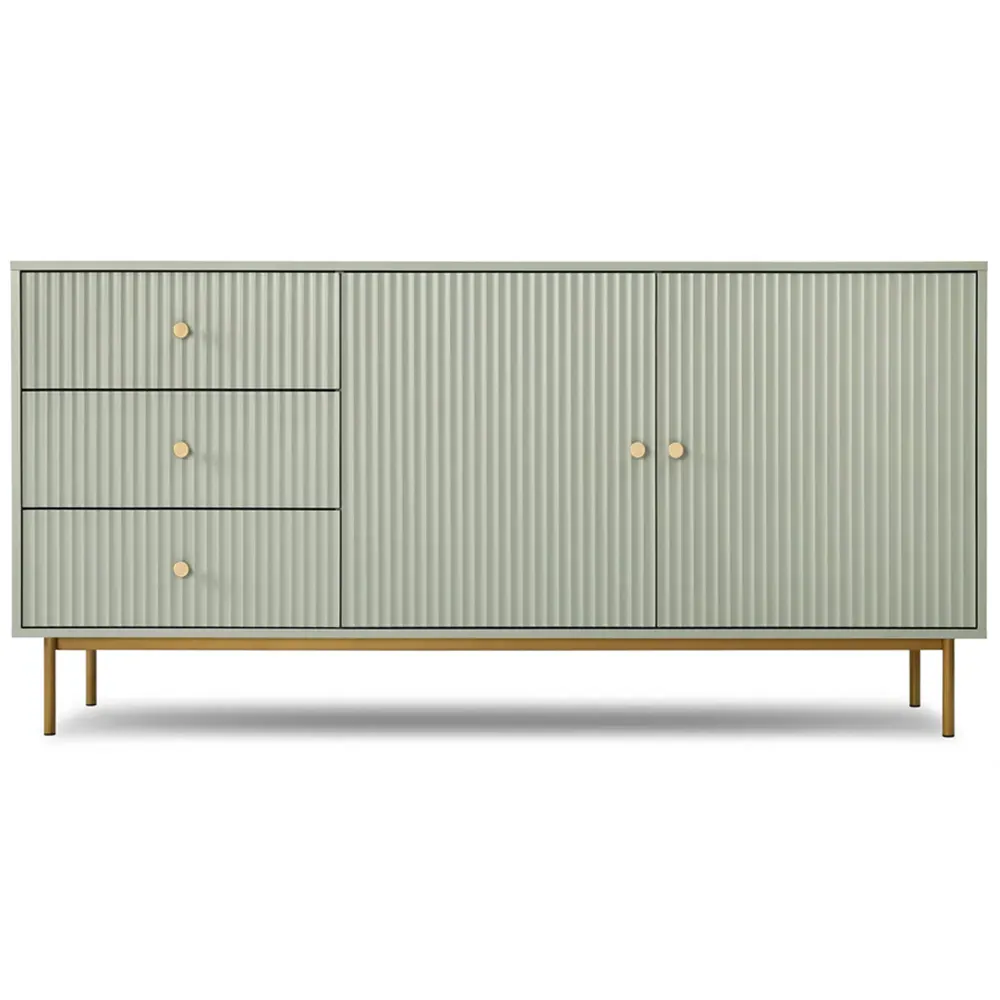 Devon 2 Door 3 Drawer Sideboard with Storage - Green