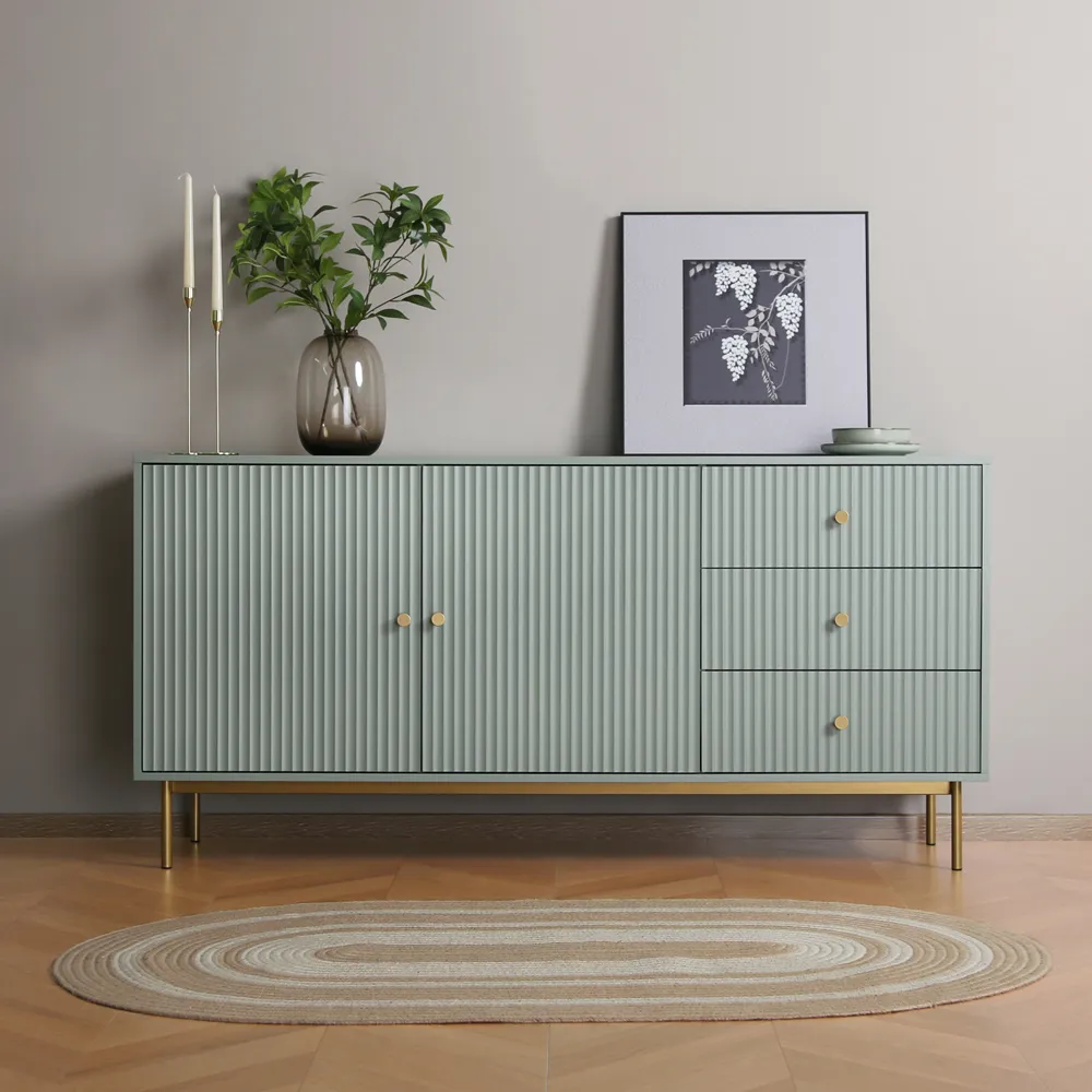 Devon 2 Door 3 Drawer Sideboard with Storage - Green