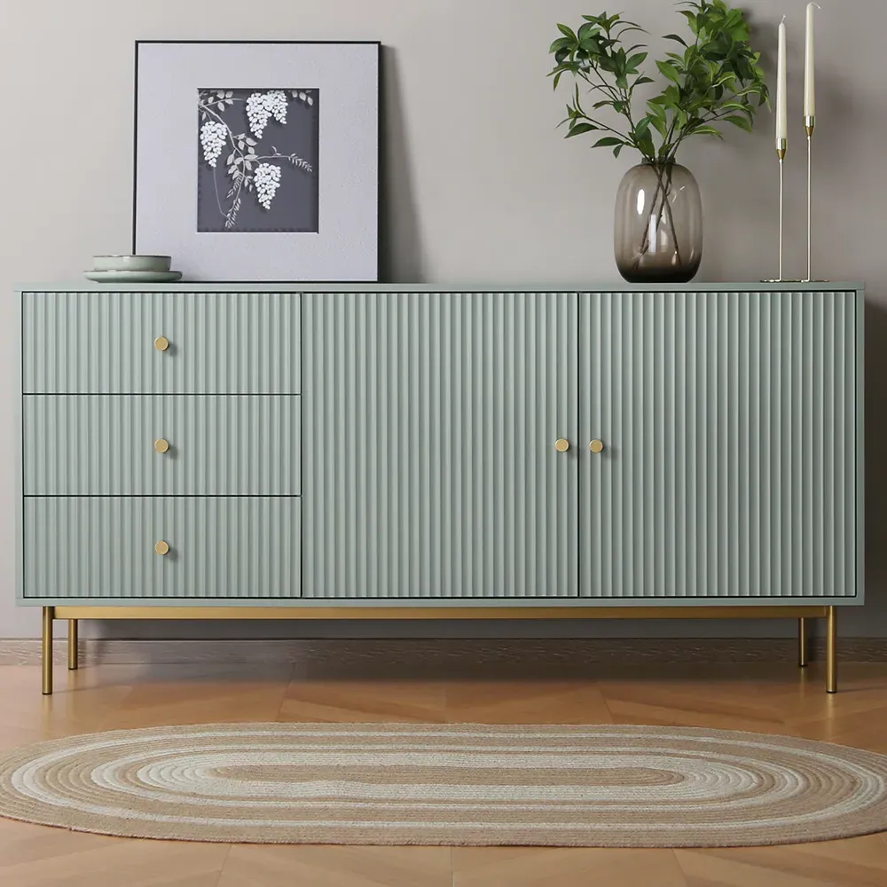 Devon 2 Door 3 Drawer Sideboard with Storage - Green