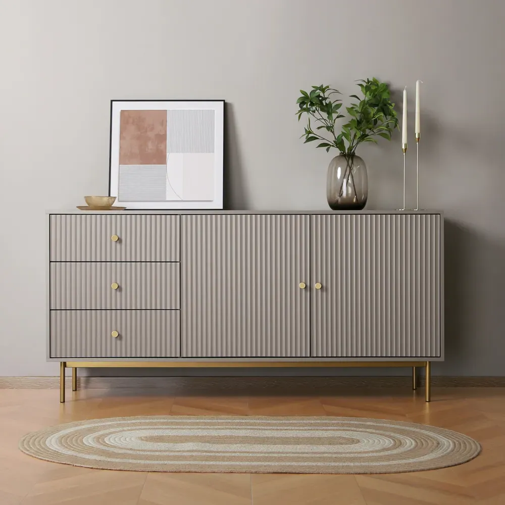 Devon 2 Door 3 Drawer Sideboard with Storage - Grey