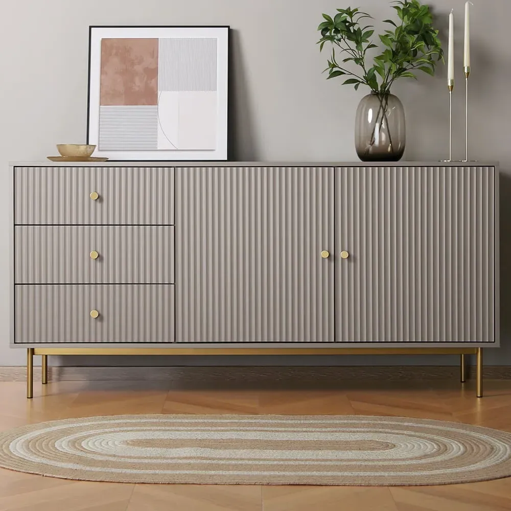 Devon 2 Door 3 Drawer Sideboard with Storage - Grey