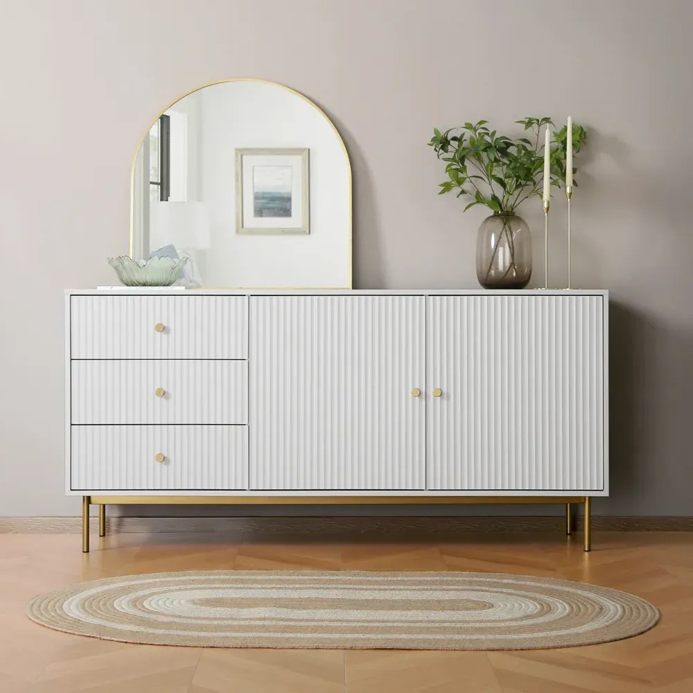 Devon 2 Door 3 Drawer Sideboard with Storage - White