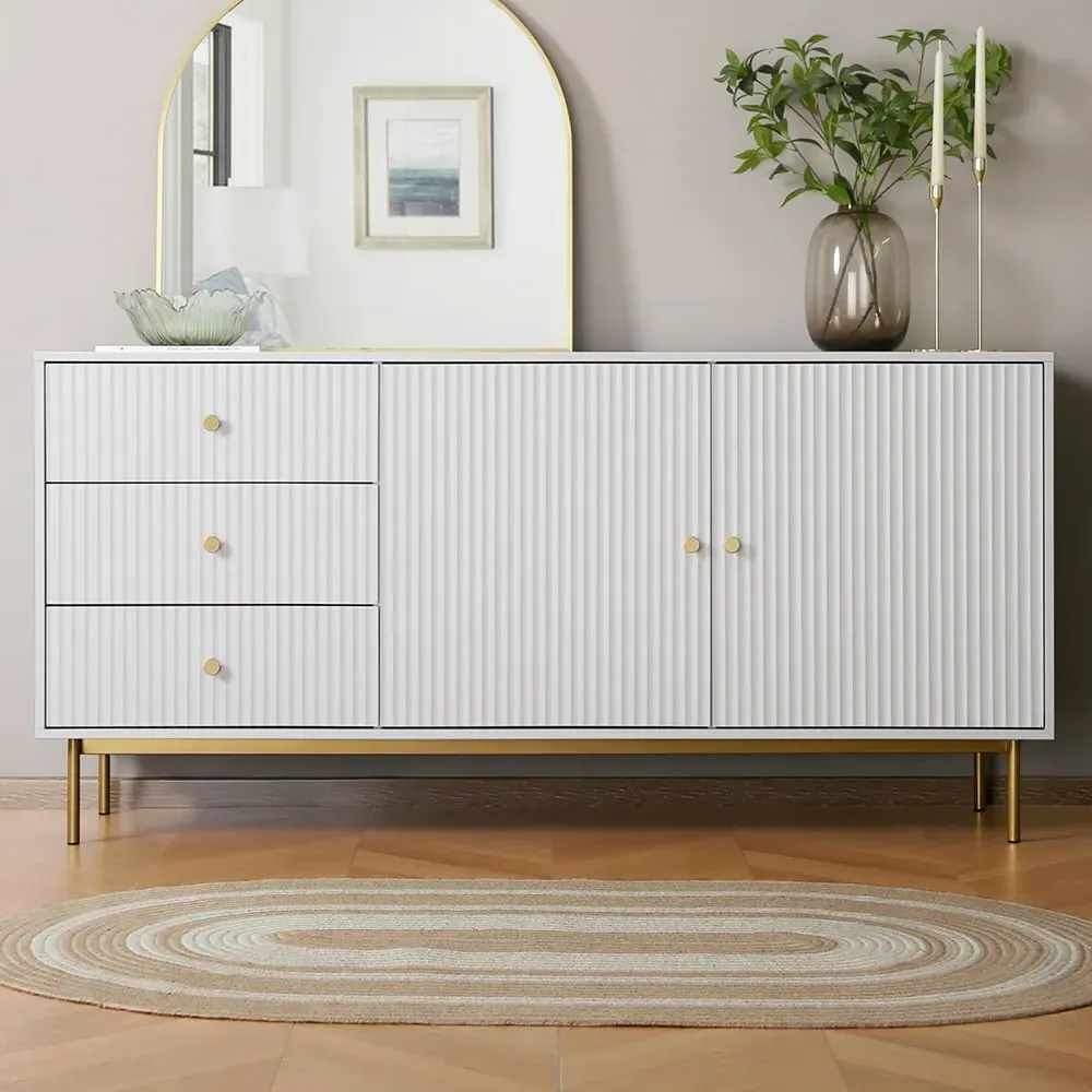 Devon 2 Door 3 Drawer Sideboard with Storage - White