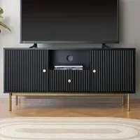 Devon 2 Door Single Drawer TV Unit - Black