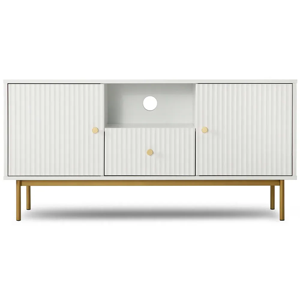 Devon 2 Door Single Drawer TV Unit - White