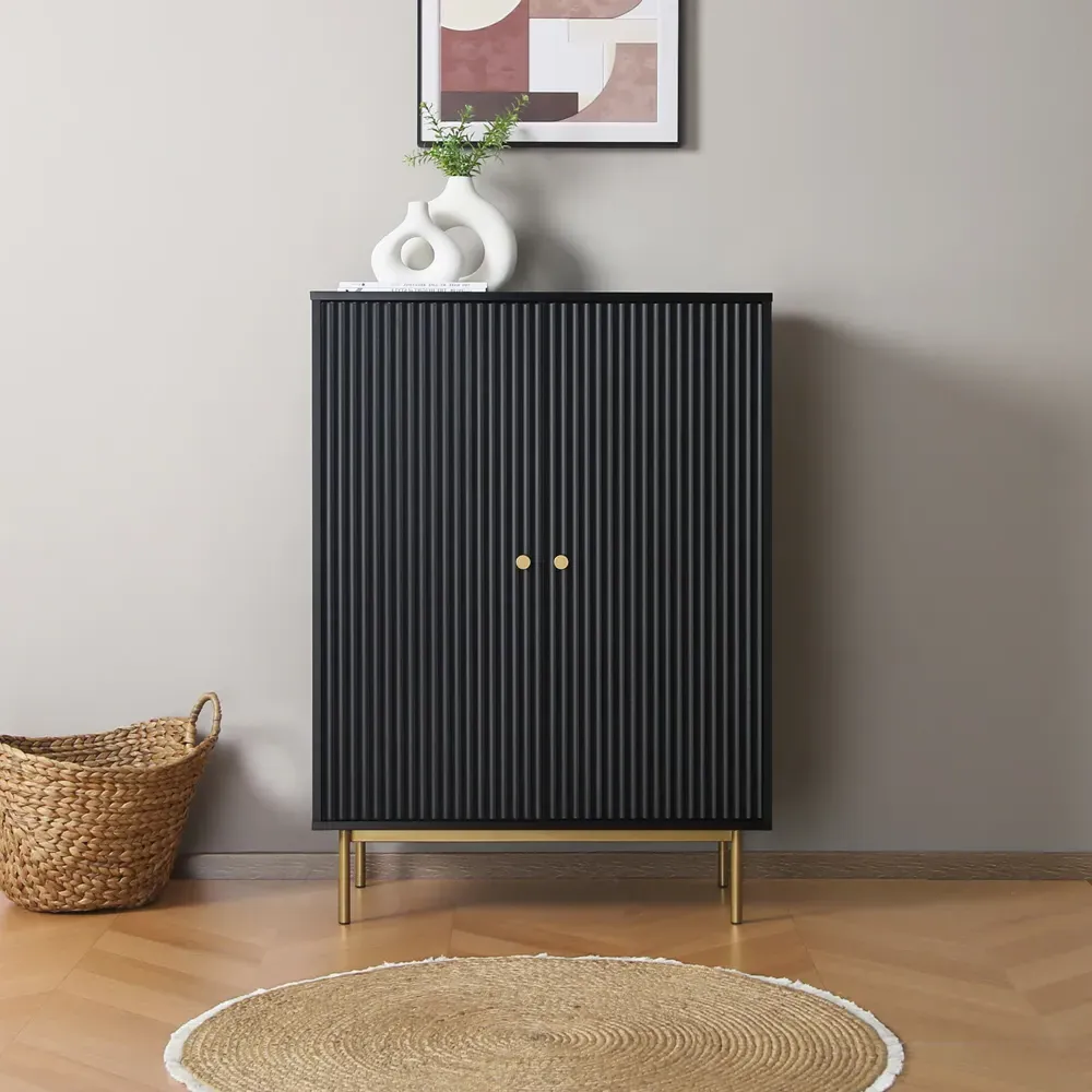 Devon 2 Door Storage Cabinet - Black