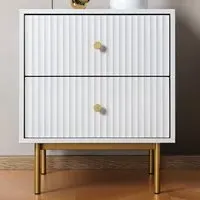 Devon 2 Drawer Bedside Table - White