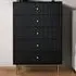 Devon 5 Drawer Chest of Drawers - Black, MDF