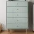 Devon 5 Drawer Chest of Drawers - Green, MDF