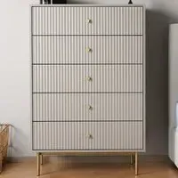 Devon 5 Drawer Chest of Drawers - Grey, MDF