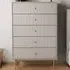 Devon 5 Drawer Chest of Drawers - Grey, MDF