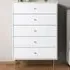 Devon 5 Drawer Chest of Drawers - White, MDF