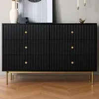Devon 6 Drawer Chest of Drawers - Black