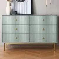 Devon 6 Drawer Chest of Drawers - Green