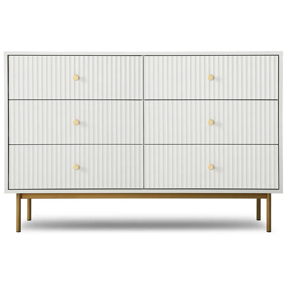 Devon 6 Drawer Chest of Drawers - White