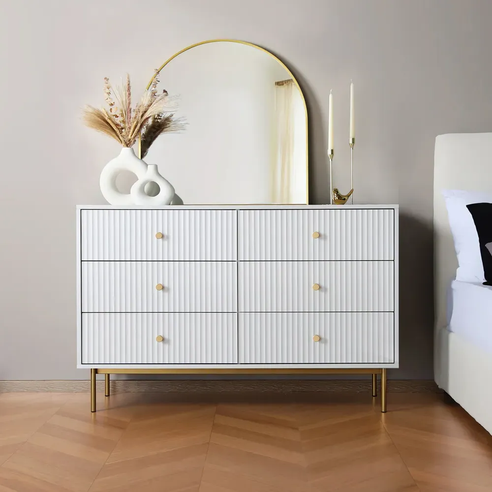 Devon 6 Drawer Chest of Drawers - White