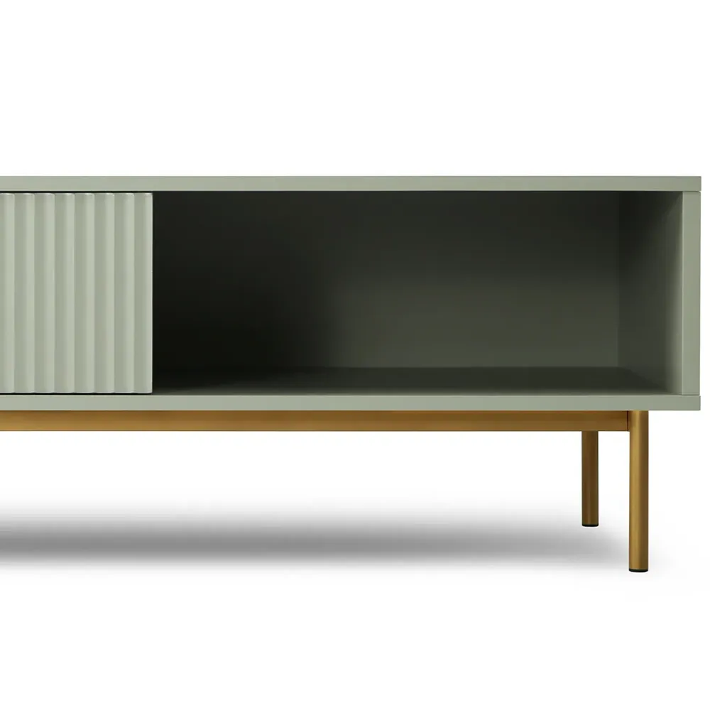 Devon Coffee Table with Drawer - Green