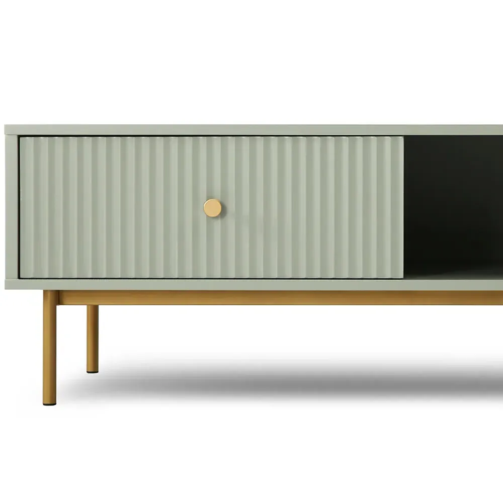 Devon Coffee Table with Drawer - Green