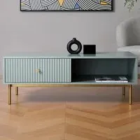 Devon Coffee Table with Drawer - Green