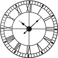 EOS 100cm Skeleton Wall Clock with Roman Numerals - Black, Metal