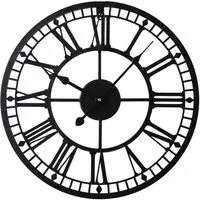 EOS 40cm Skeleton Wall Clock with Roman Numerals - Black, Metal