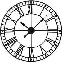 EOS 80cm Skeleton Wall Clock with Roman Numerals - Black, Metal