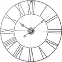 EOS Large Skeleton Wall Clock with Roman Numerals - Grey, Metal