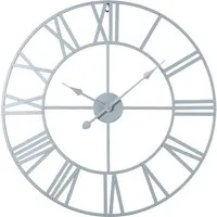 EOS Medium Skeleton Wall Clock with Roman Numerals - Grey, Metal