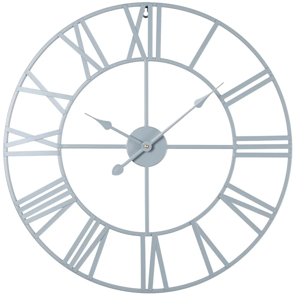 EOS Medium Skeleton Wall Clock with Roman Numerals - Grey, Metal