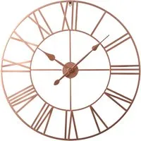 EOS Skeleton Wall Clock with Roman Numerals - Copper