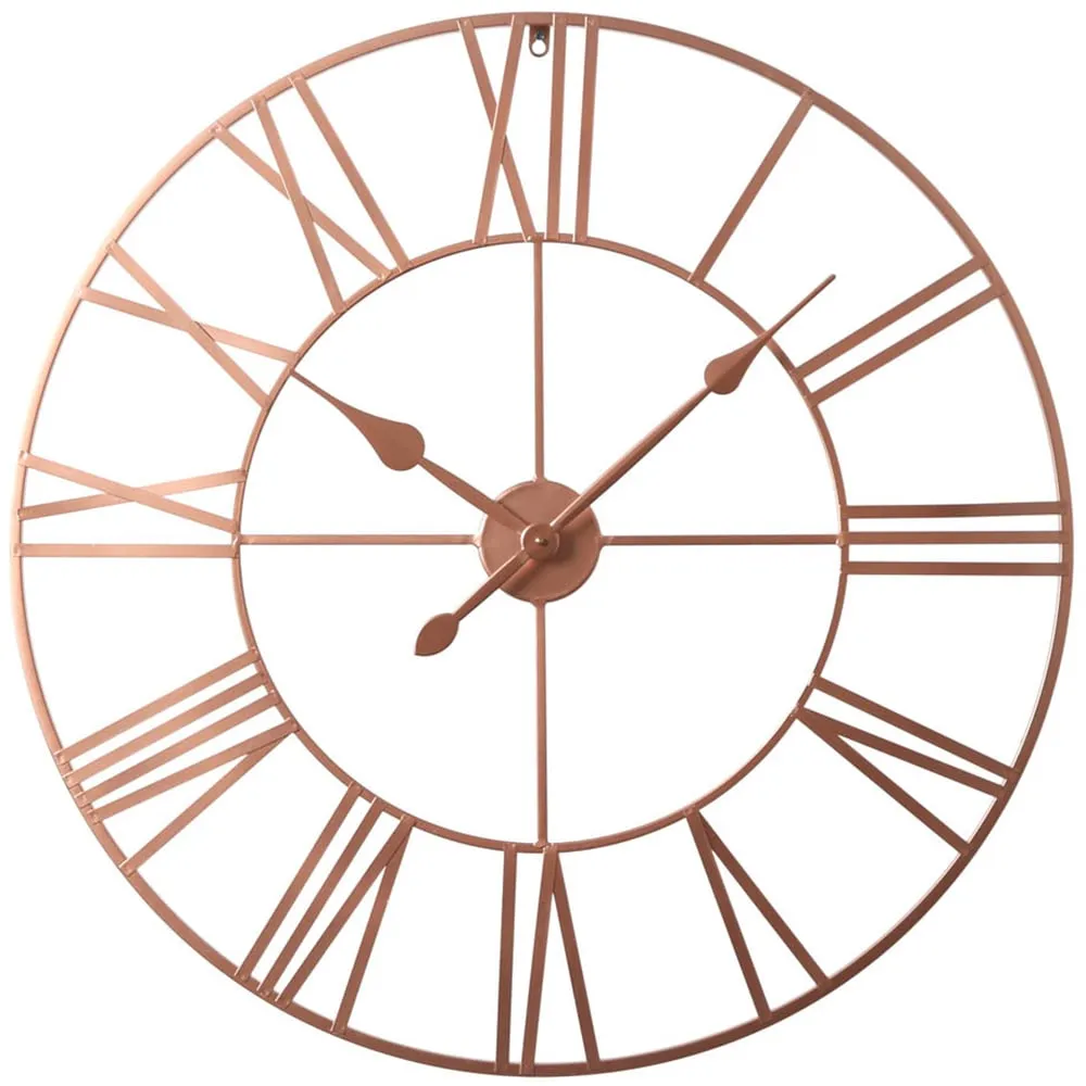 EOS Skeleton Wall Clock with Roman Numerals - Copper image