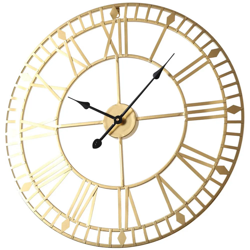 EOS Skeleton Wall Clock with Roman Numerals - Gold