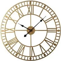 EOS Skeleton Wall Clock with Roman Numerals - Gold