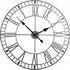 EOS Skeleton Wall Clock with Roman Numerals - Silver