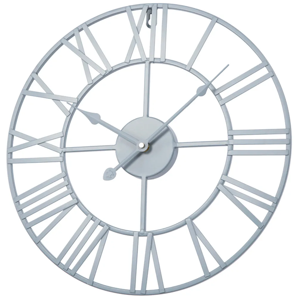 EOS Small Skeleton Wall Clock with Roman Numerals - Grey, Metal