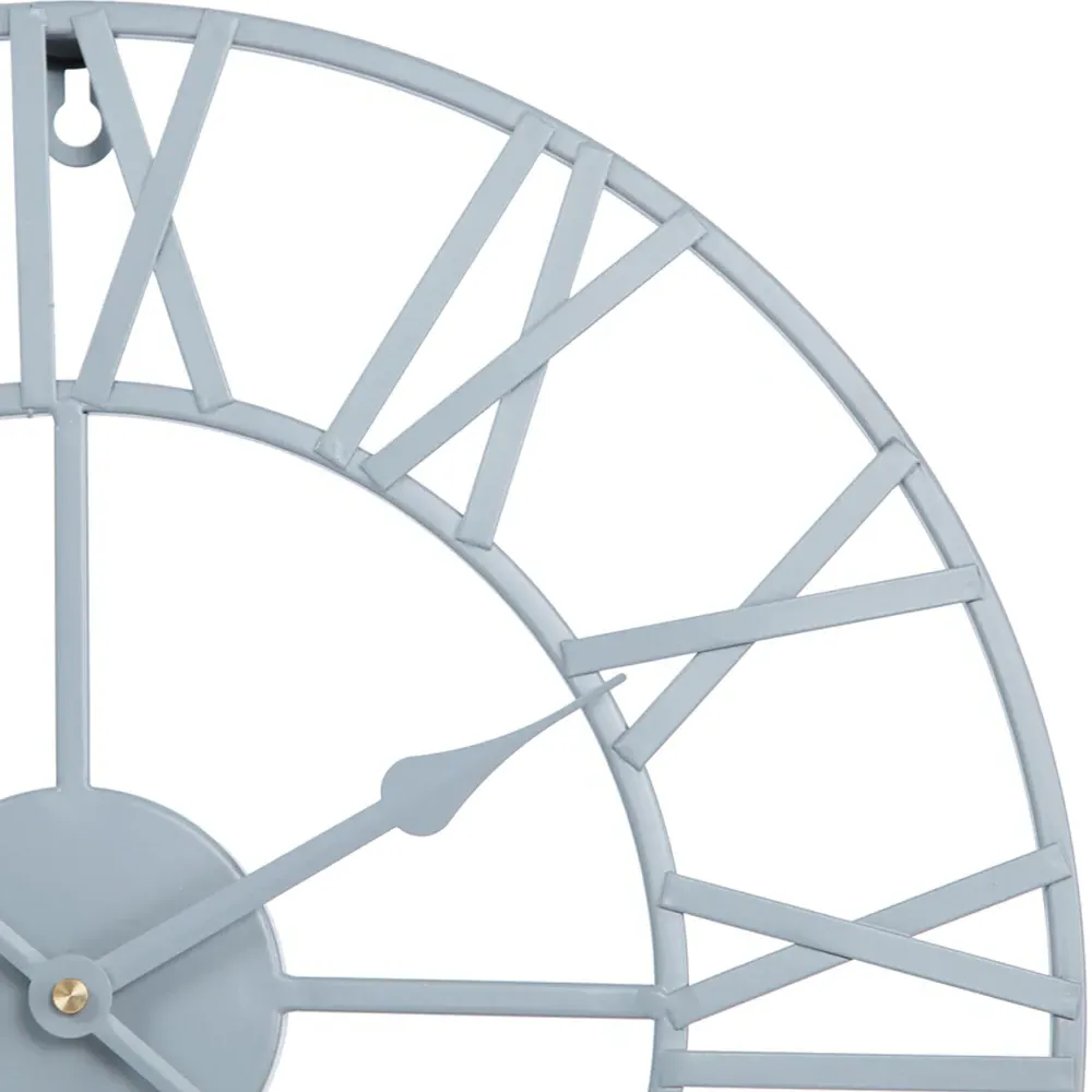 EOS Small Skeleton Wall Clock with Roman Numerals - Grey, Metal