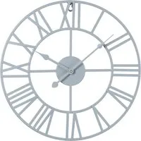 EOS Small Skeleton Wall Clock with Roman Numerals - Grey, Metal