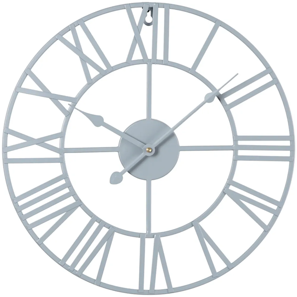 EOS Small Skeleton Wall Clock with Roman Numerals - Grey, Metal image